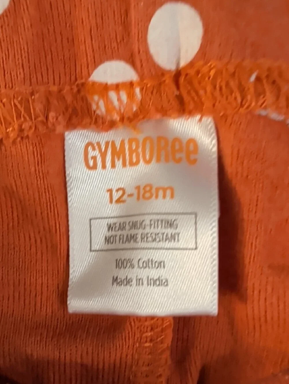 Gymboree Orange and White Pumpkin Pajama Set